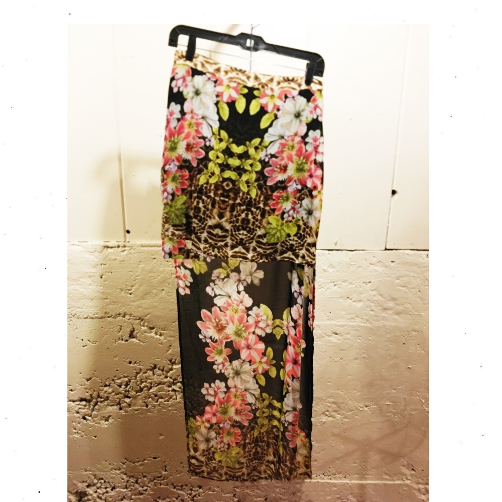 Tropical Animal Print Skirt